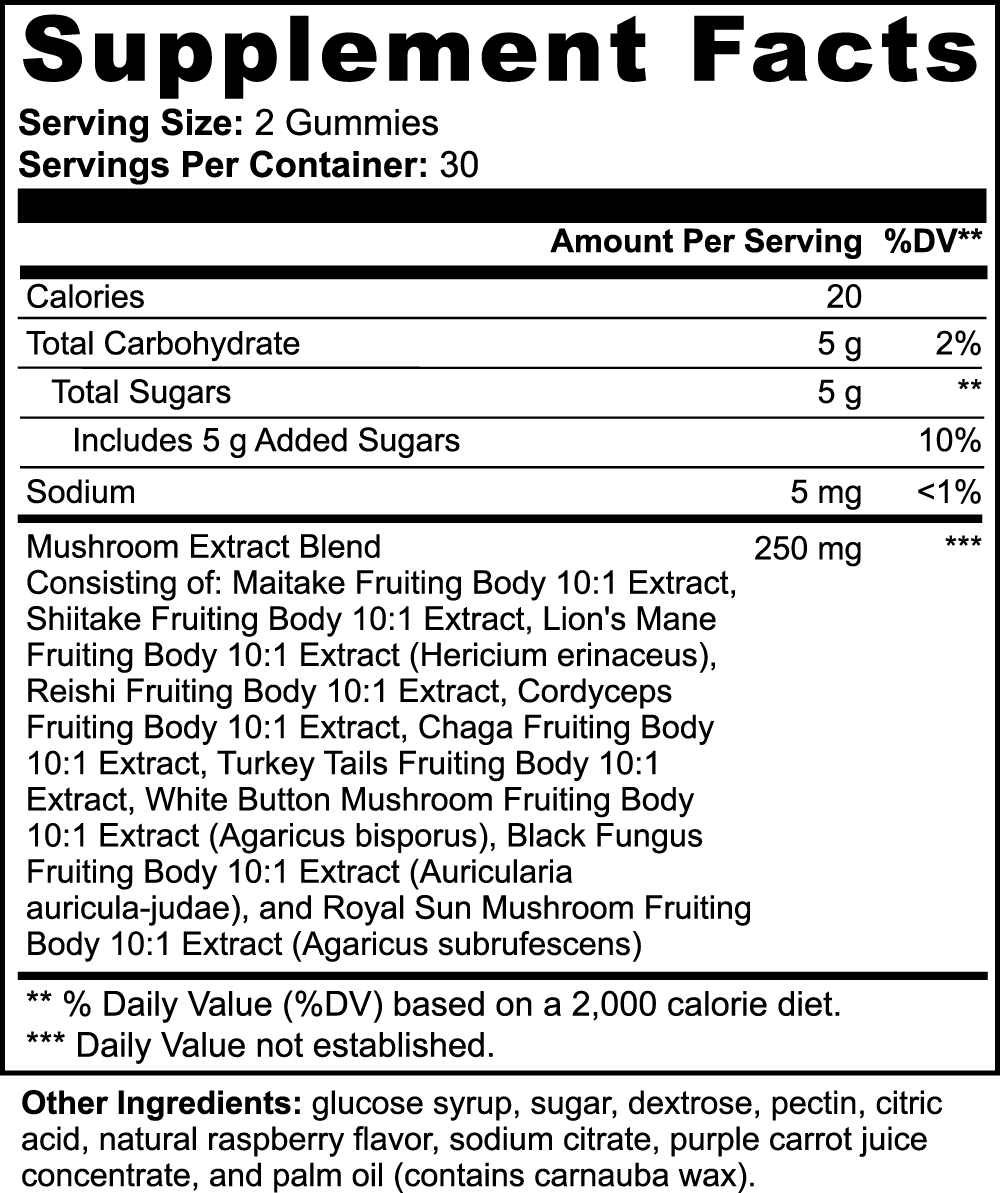 J&&W Mushroom Complex Gummies